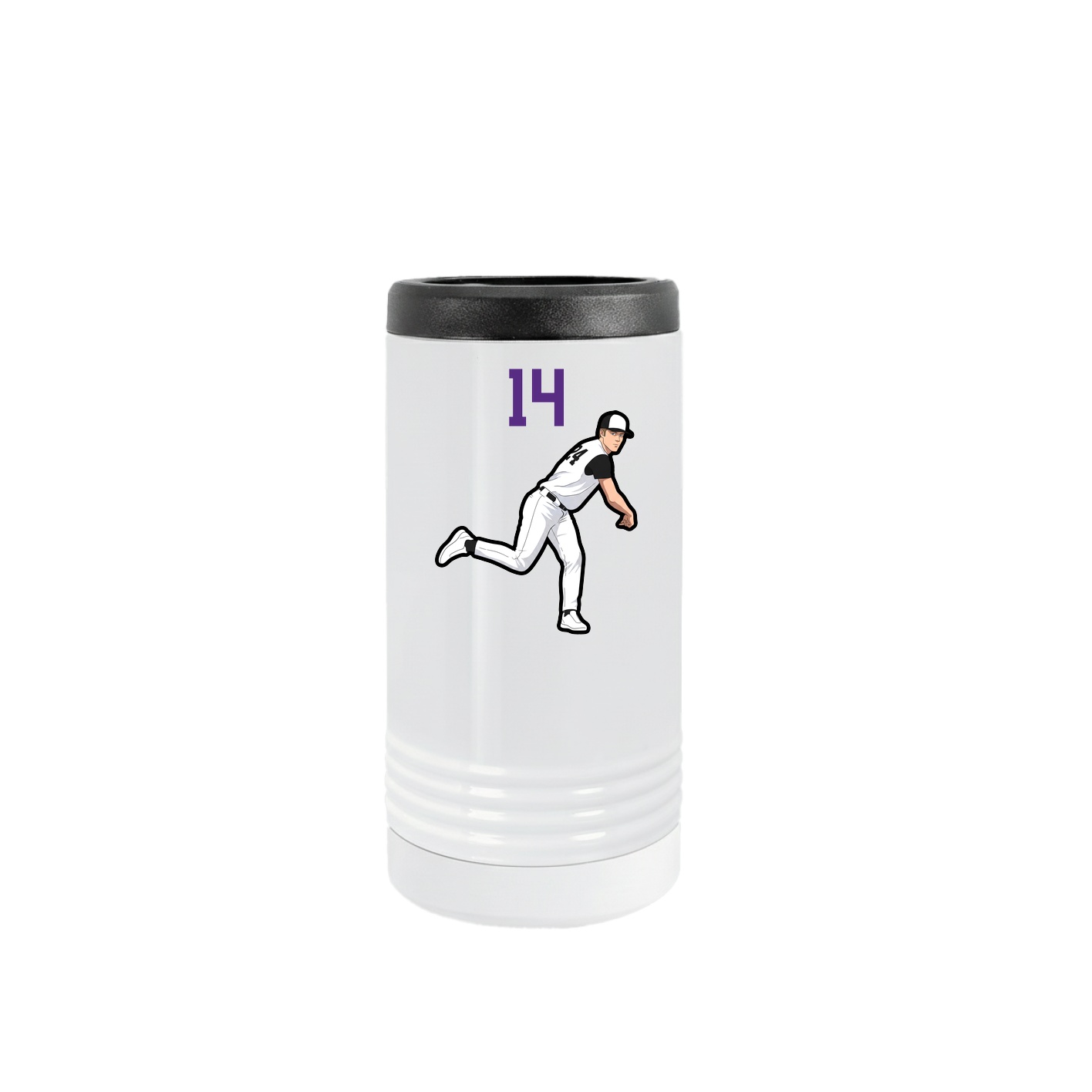 Slim Beverage Holder — Number Top in White