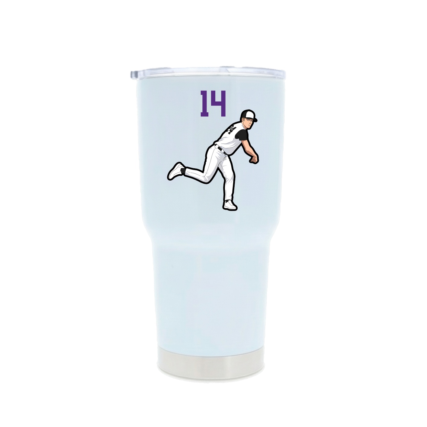 30oz Stainless Steel Tumbler — Number Top in White