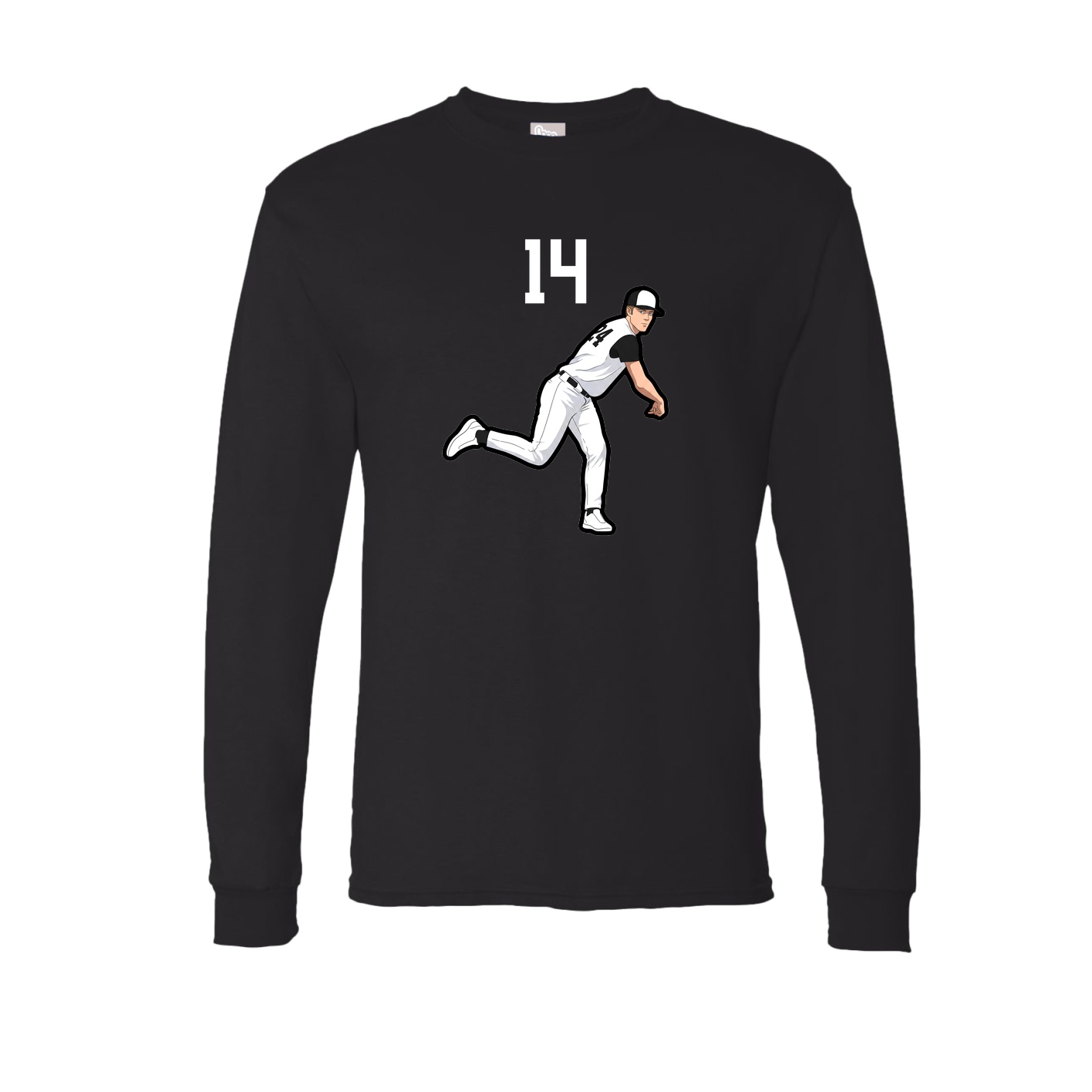 Long Sleeve Tee — Number Top in Black