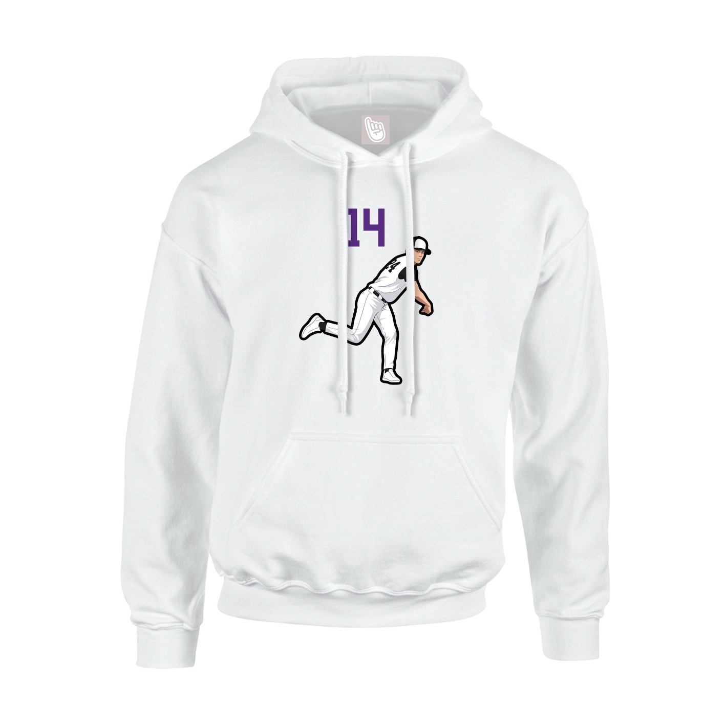 Hoodie — Number Top in White