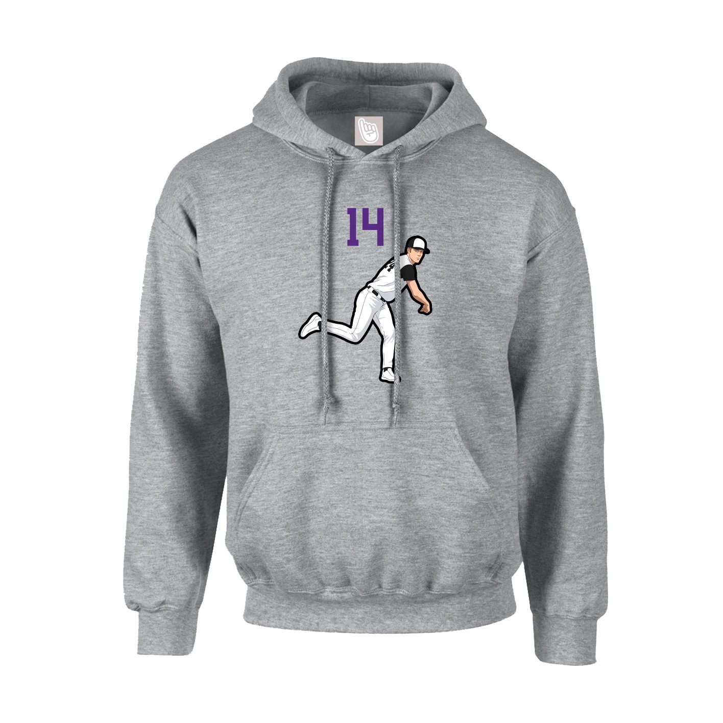 Youth Hoodie — Number Top in Grey