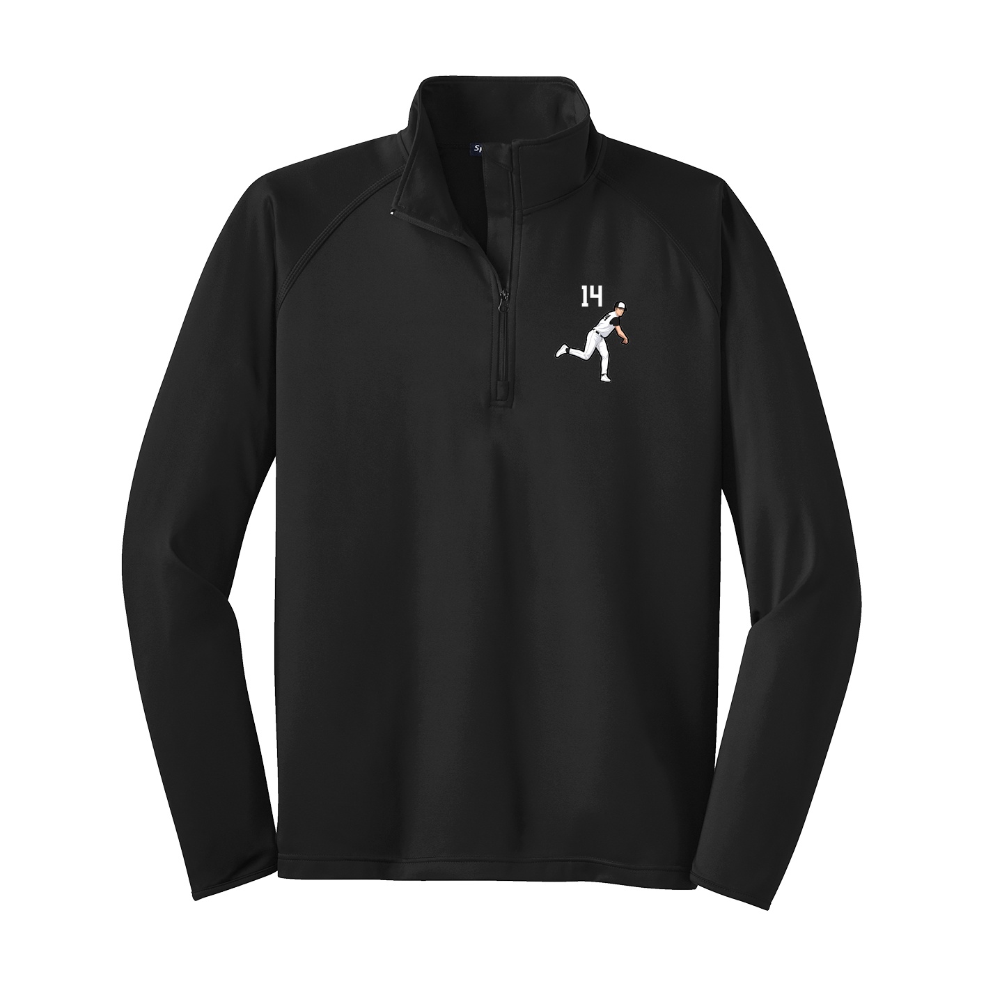Q-Zip Pullover — Number Top in Black
