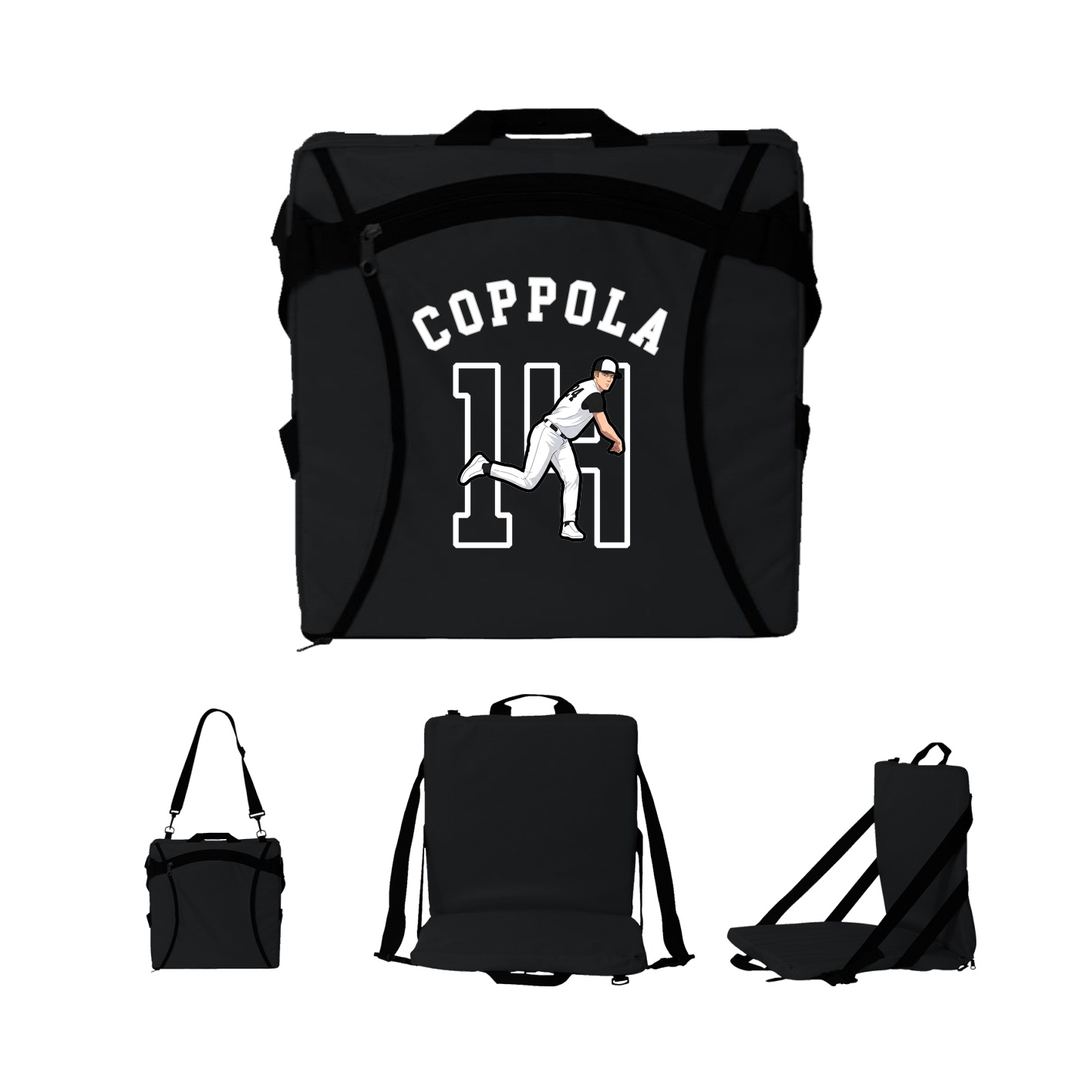 Folding Stadium Seat — Shirsey Arch in Black