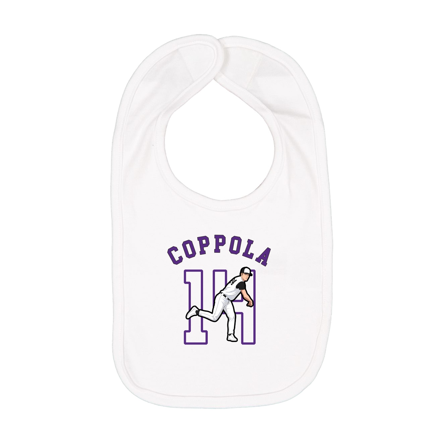 Infant Bib — Shirsey Arch in White