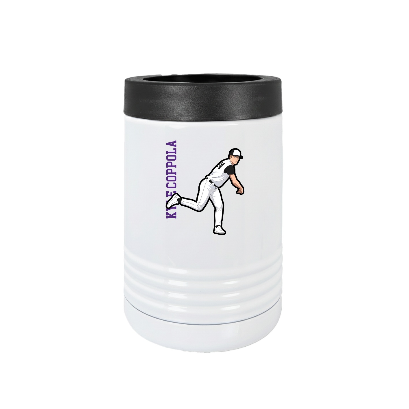Beverage Holder — Name Vertical in White