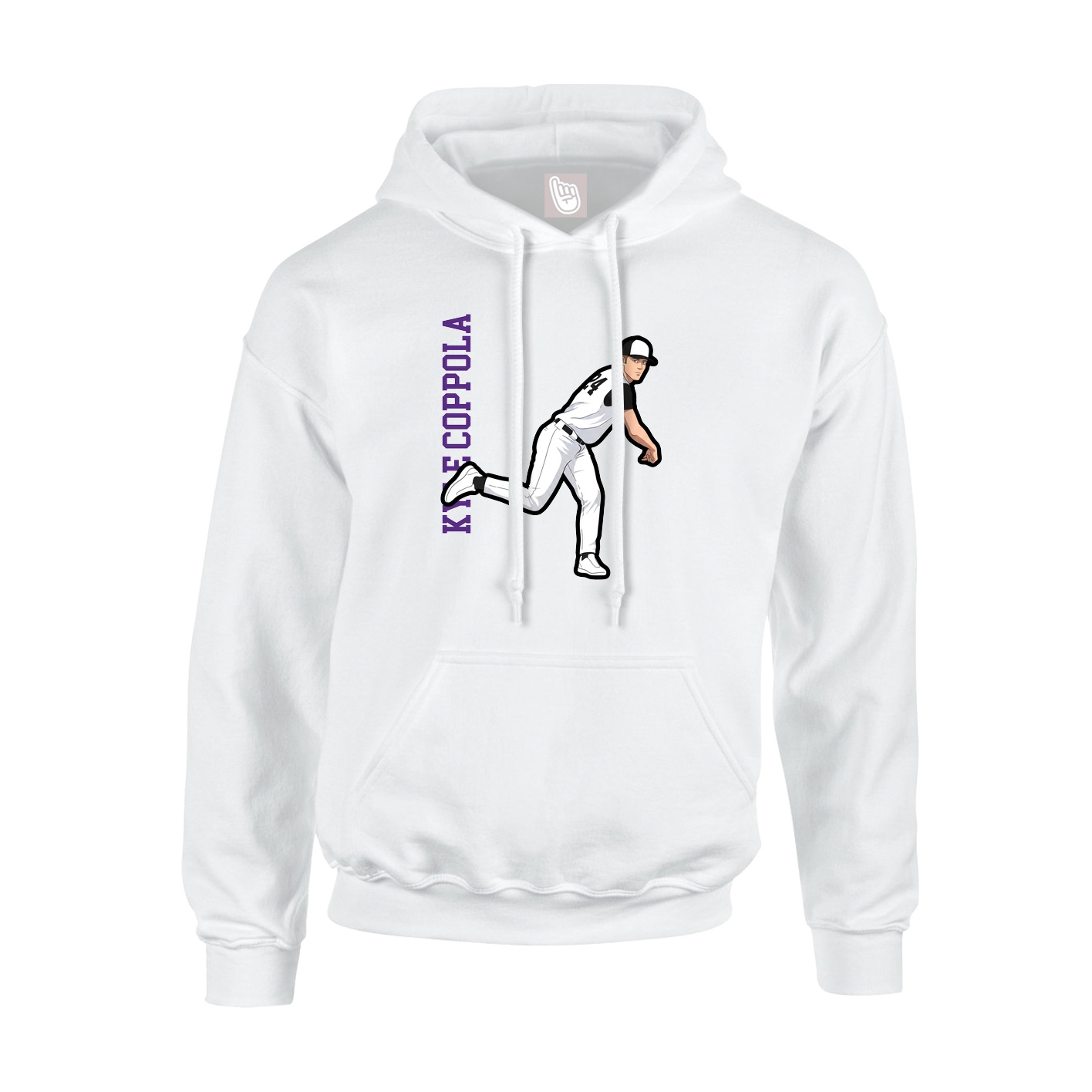Hoodie — Name Vertical in White