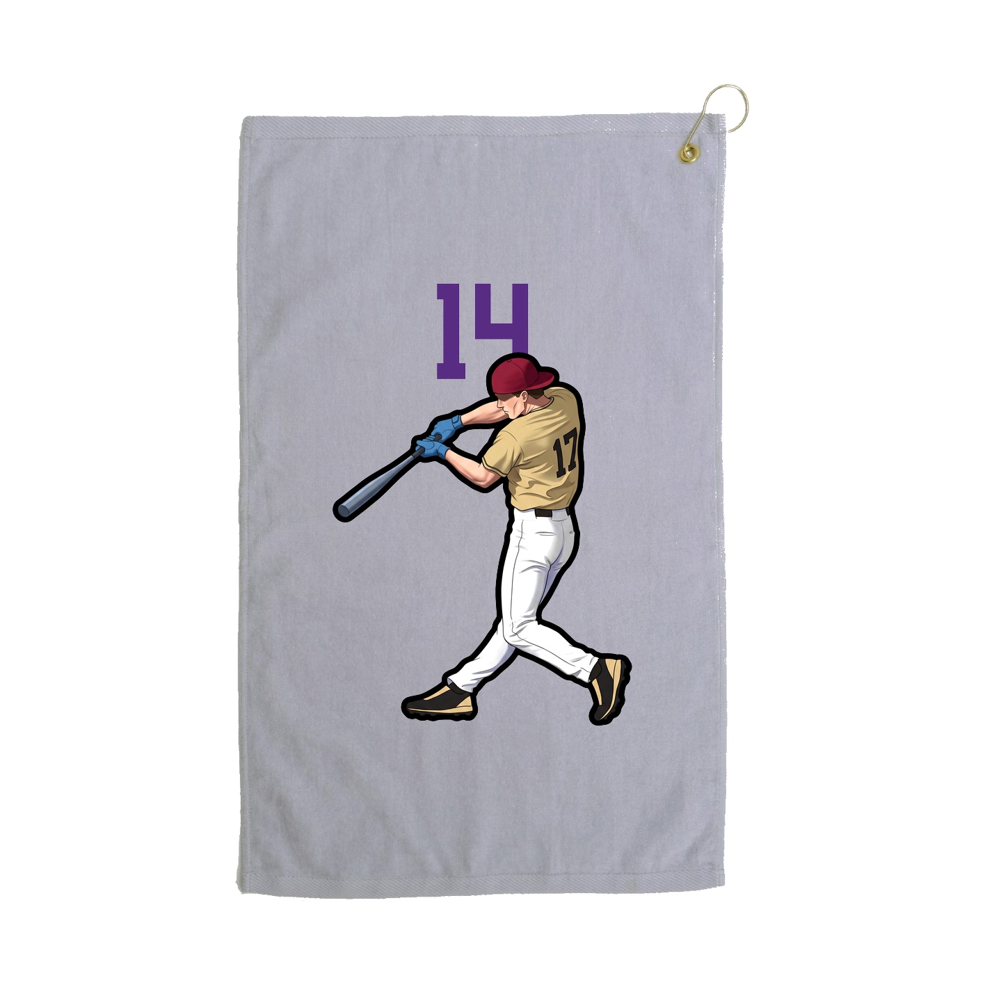 Golf Towel — Number Top in Grey