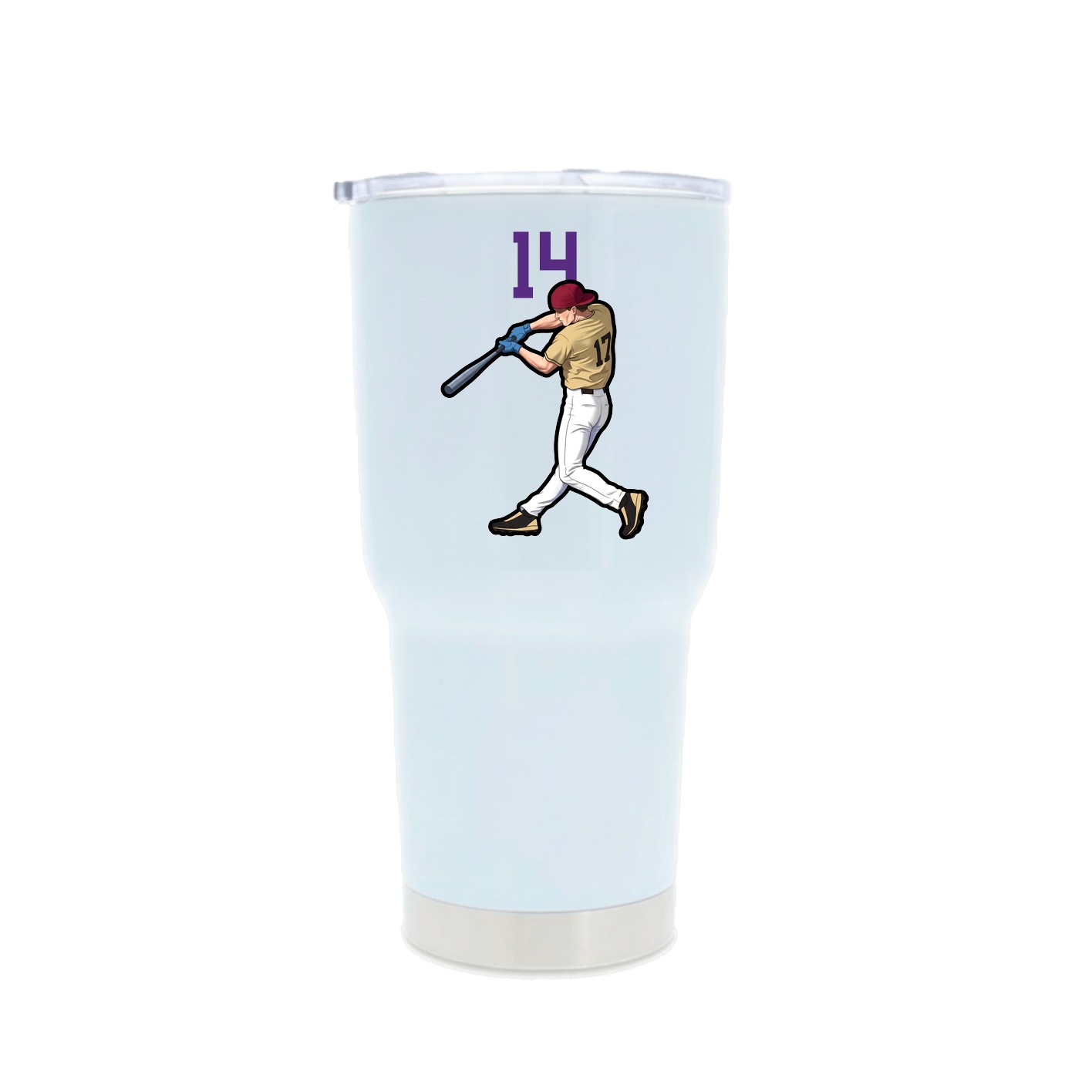 30oz Stainless Steel Tumbler — Number Top in White