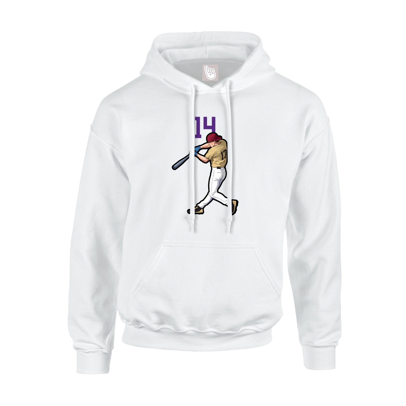Youth Hoodie — Number Top in White