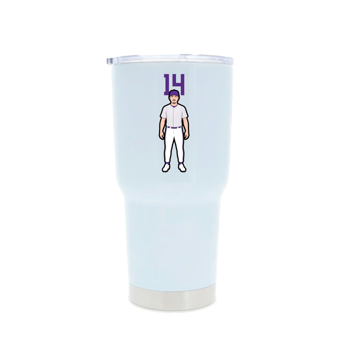 30oz Stainless Steel Tumbler — Number Top in White