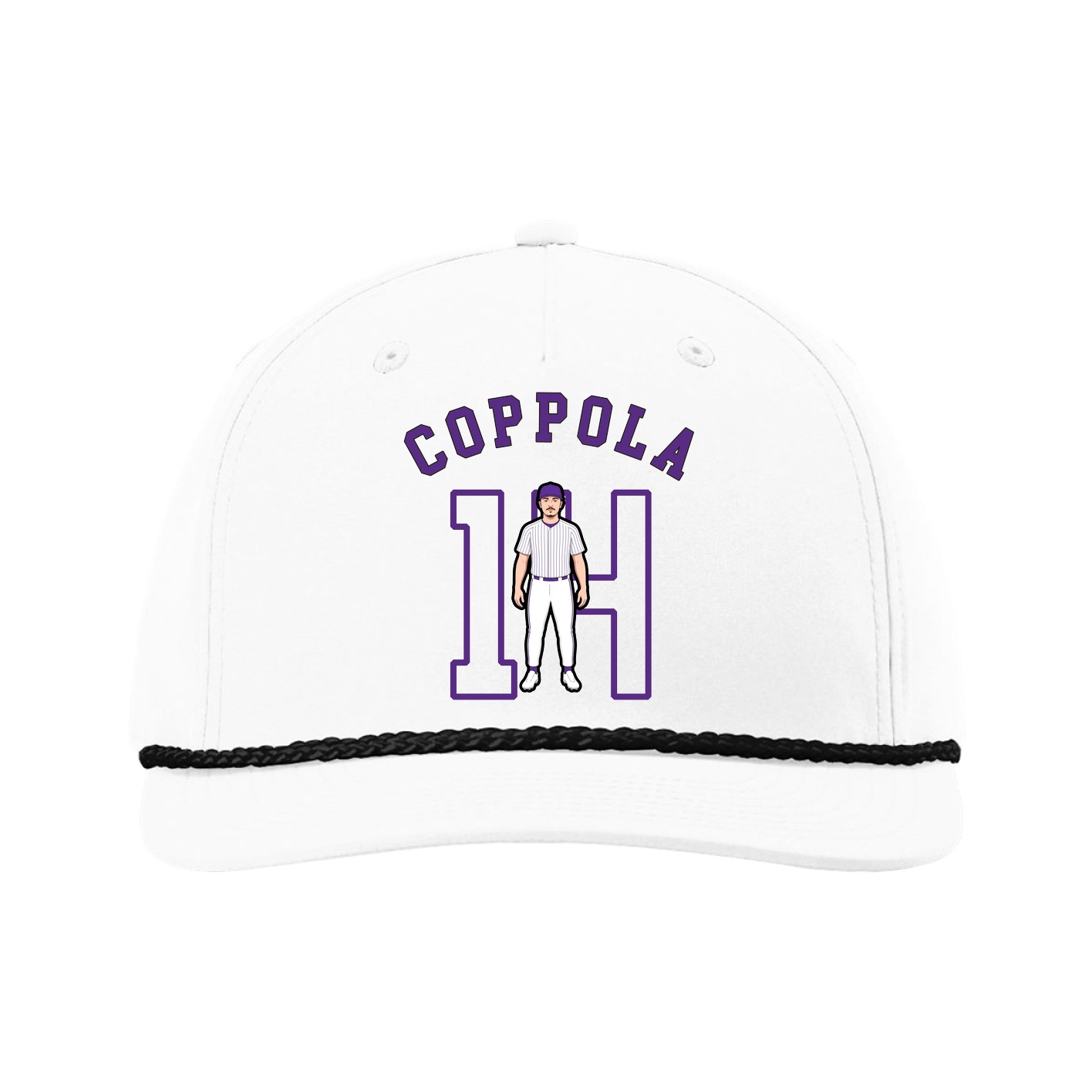 Five-Panel Classic Rope Cap — Shirsey Arch in White