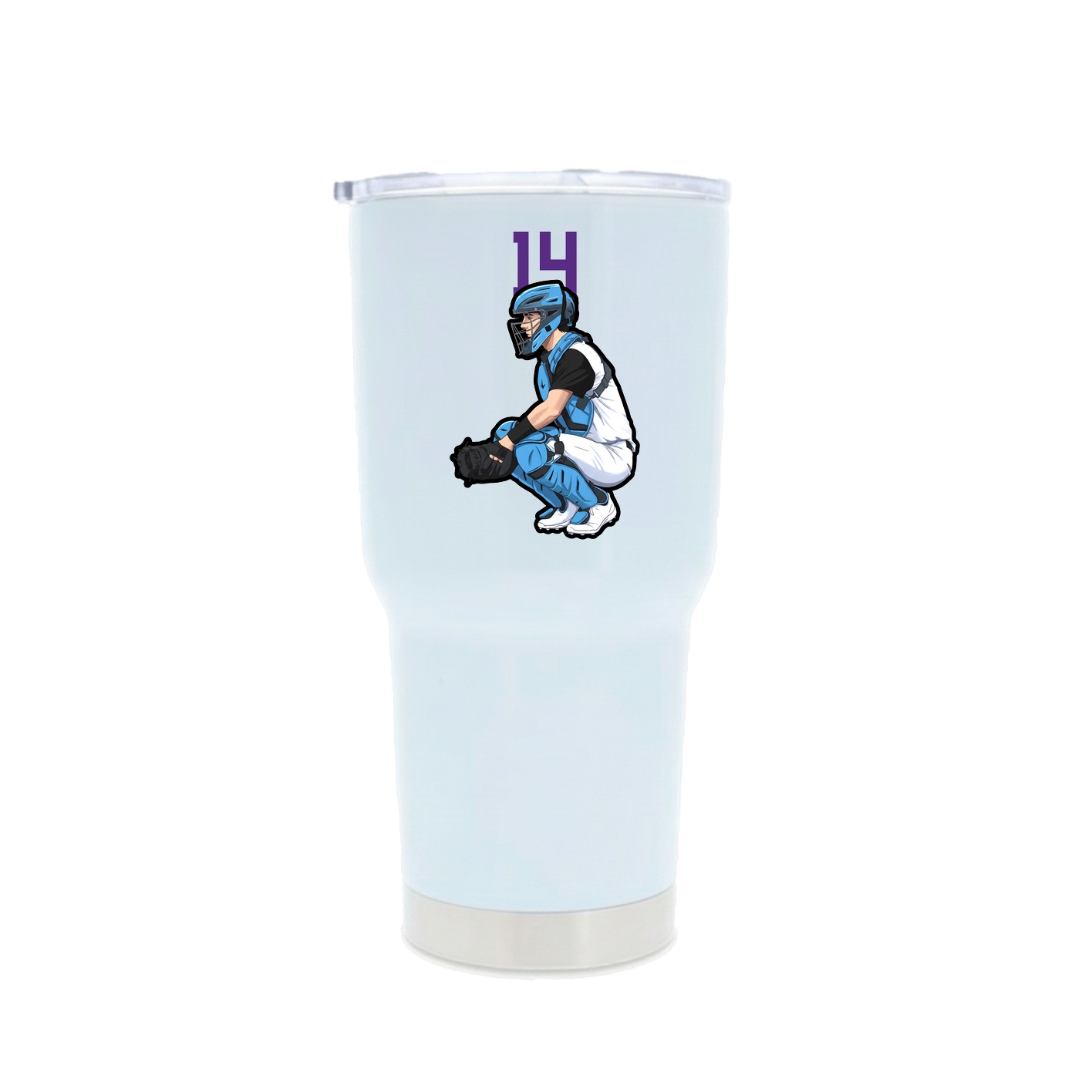 30oz Stainless Steel Tumbler — Number Top in White