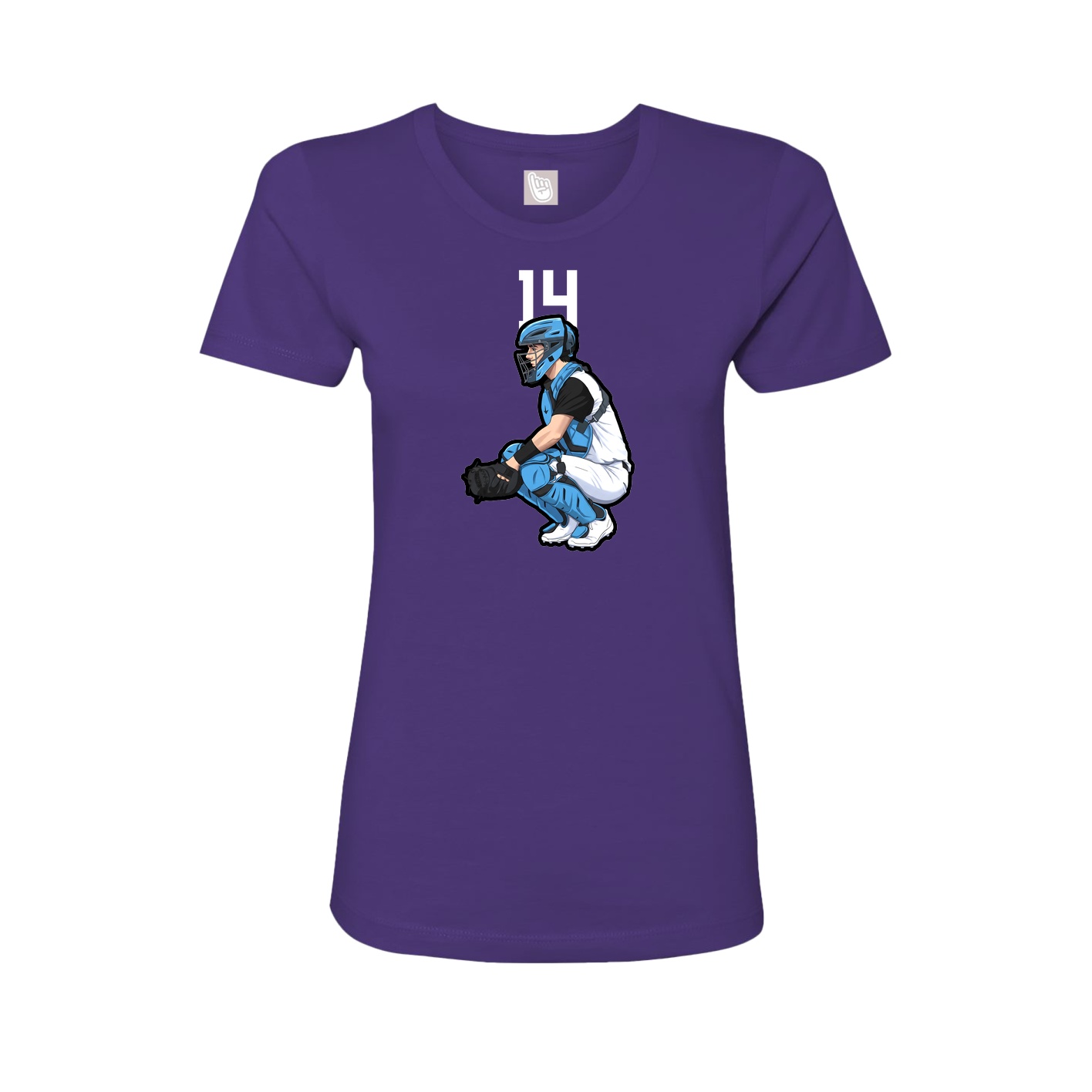Fitted Women's Tee — Number Top in Purple