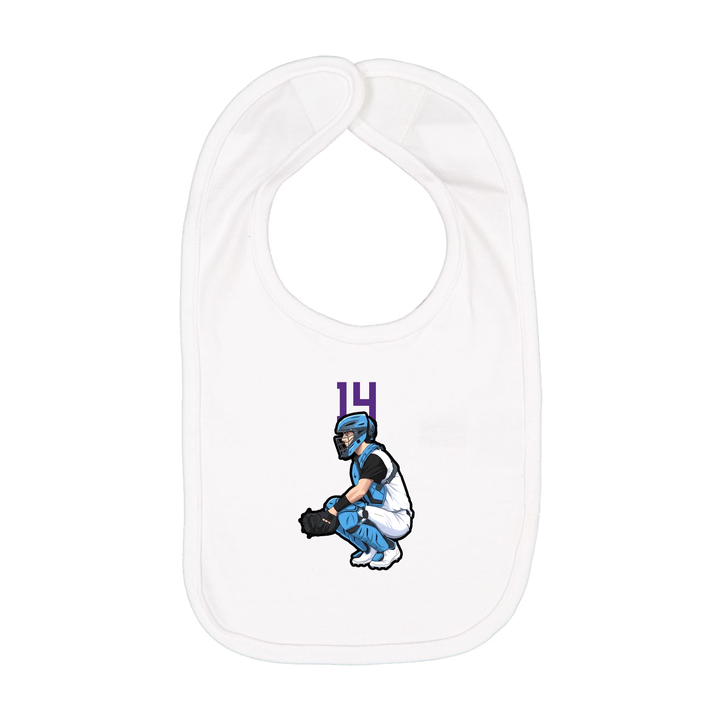 Infant Bib — Number Top in White
