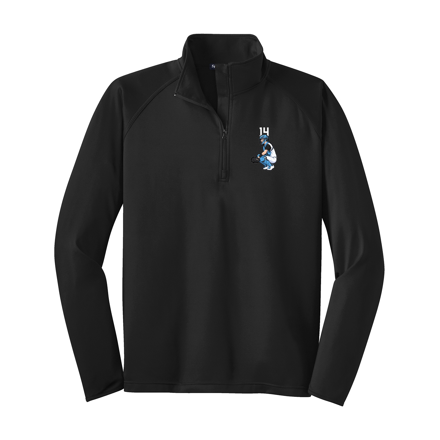 Q-Zip Pullover — Number Top in Black