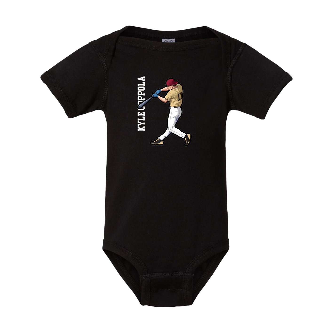 Baby Onesie — Name Vertical in Black
