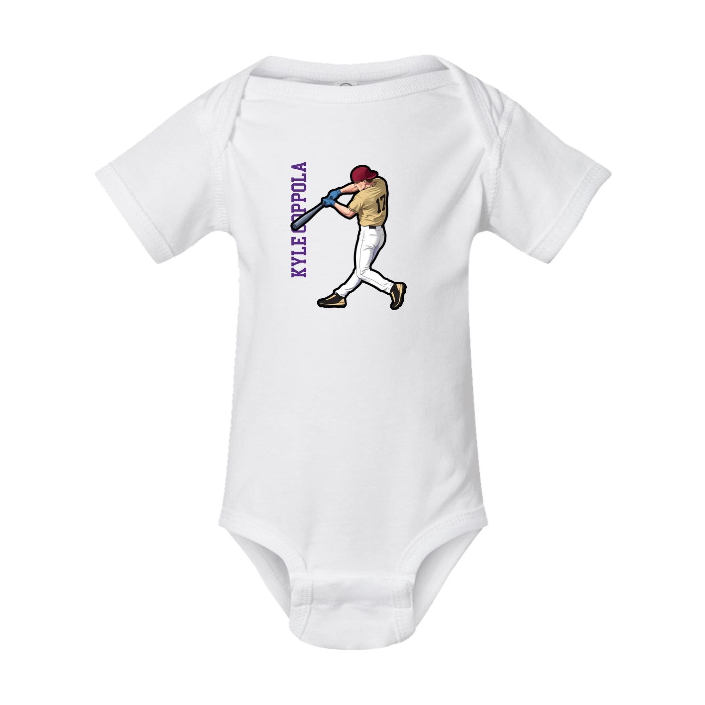 Baby Onesie — Name Vertical in White