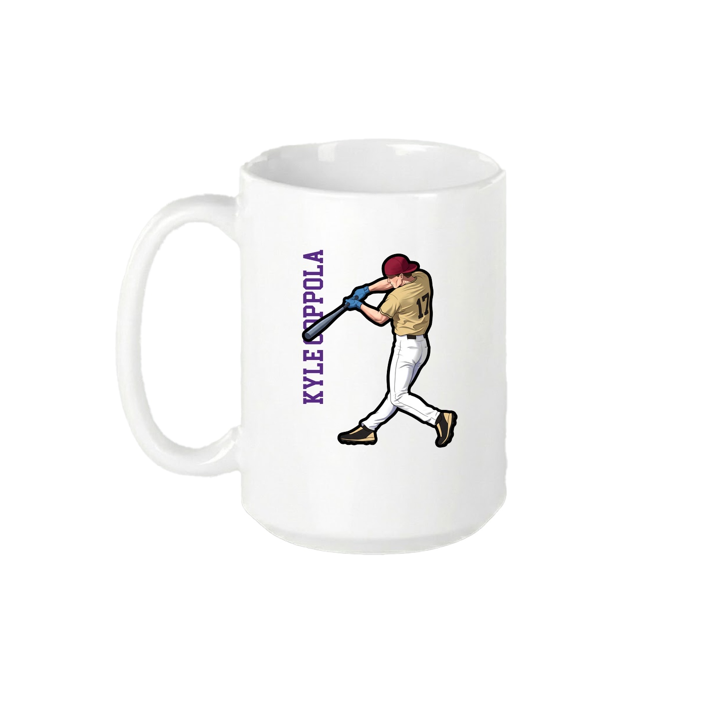 15oz Coffee Mug — Name Vertical in White