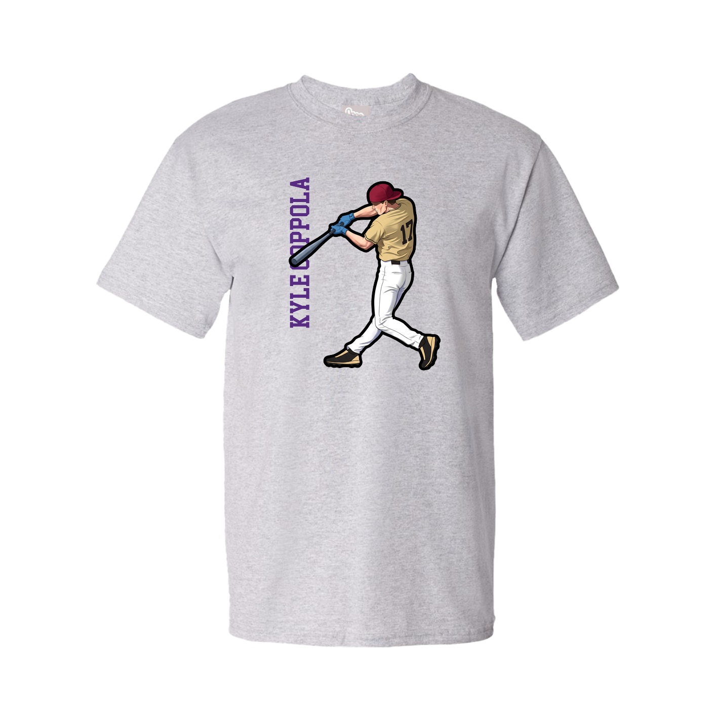 Youth Tee — Name Vertical in Grey