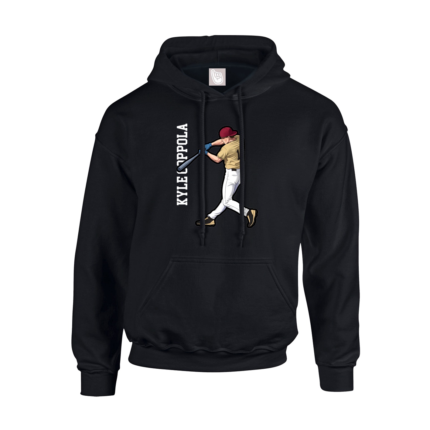 Hoodie — Name Vertical in Black