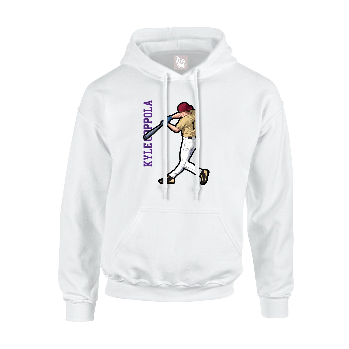 Youth Hoodie — Name Vertical in White