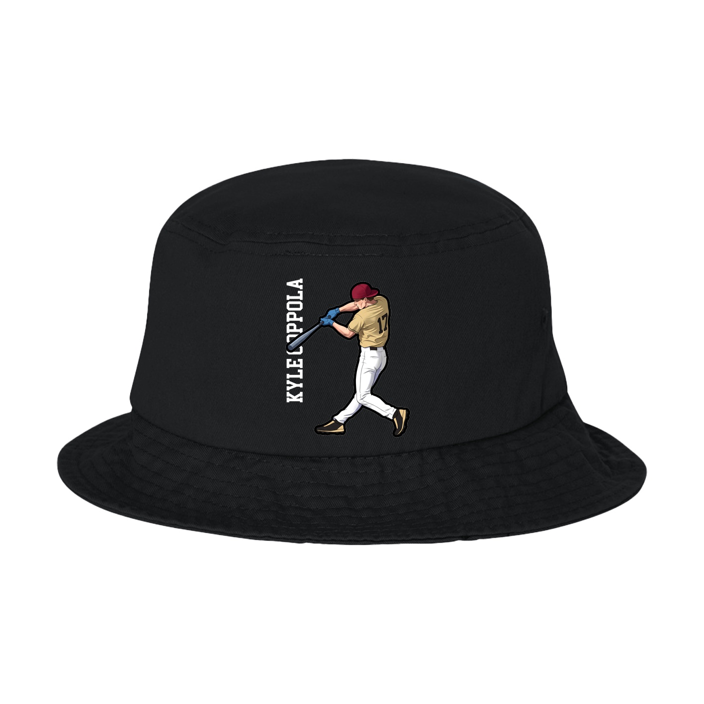 Bucket Cap — Name Vertical in Black