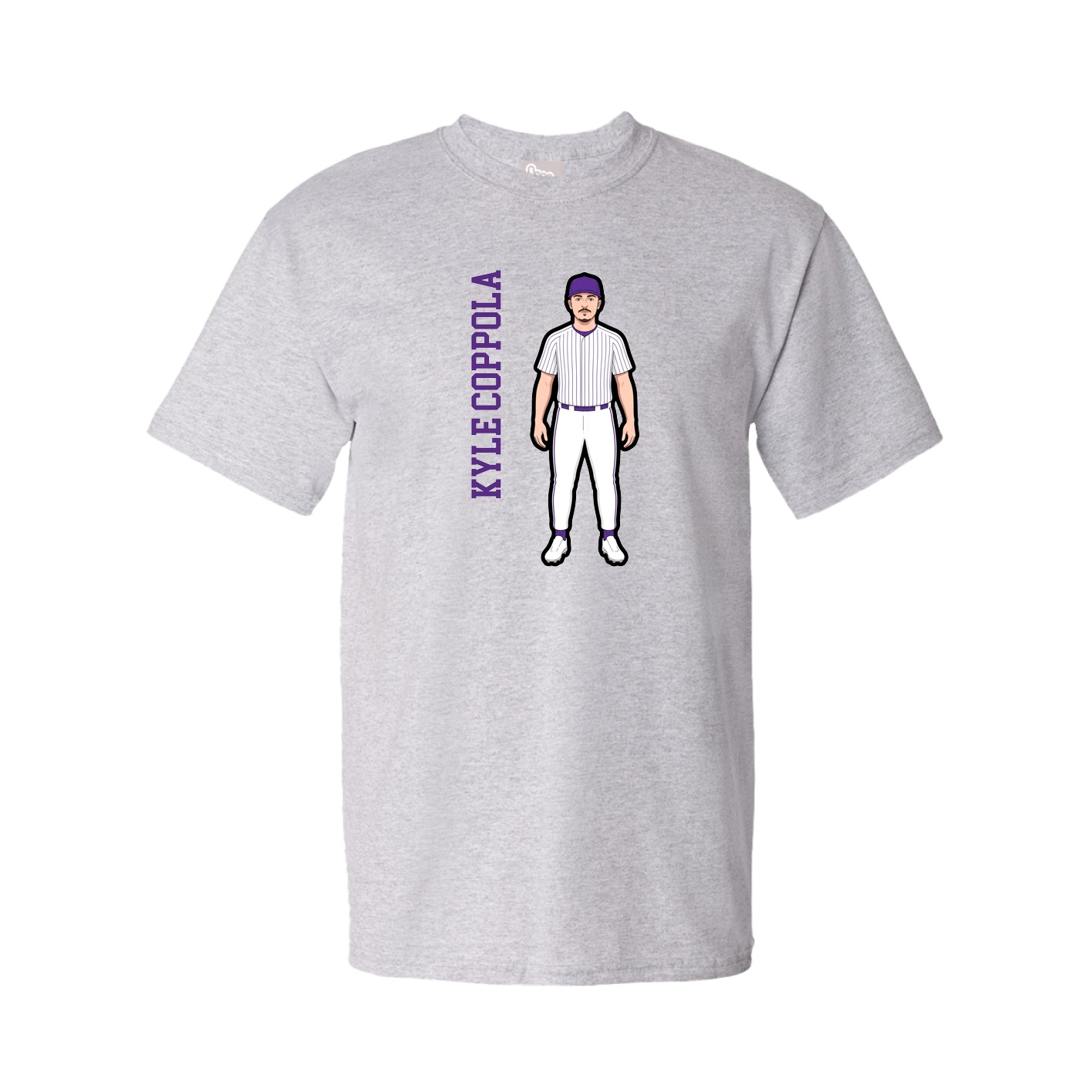 Tee — Name Vertical in Grey
