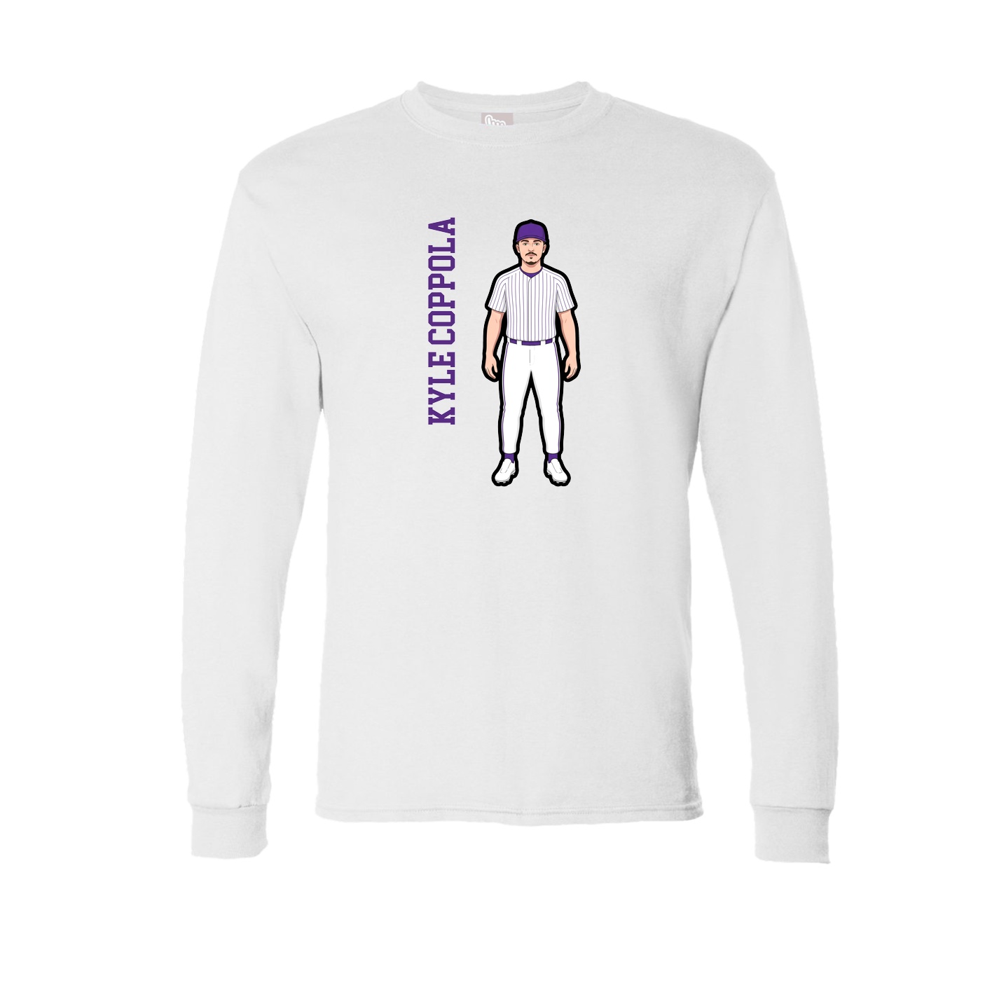 Long Sleeve Tee — Name Vertical in White