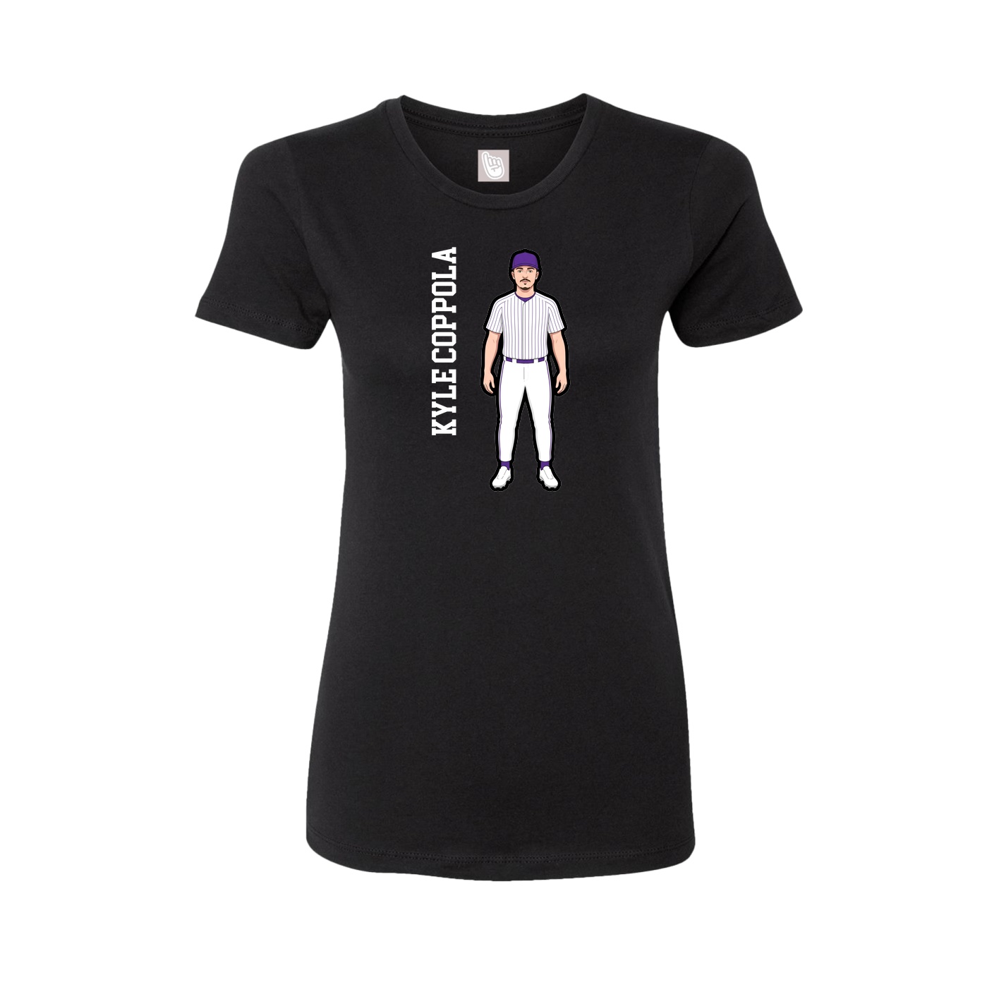Womens Tee — Name Vertical in Black
