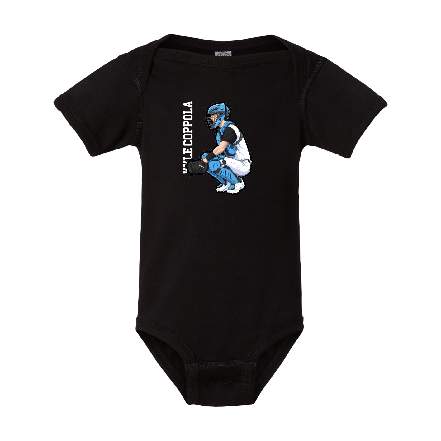 Baby Onesie — Name Vertical in Black