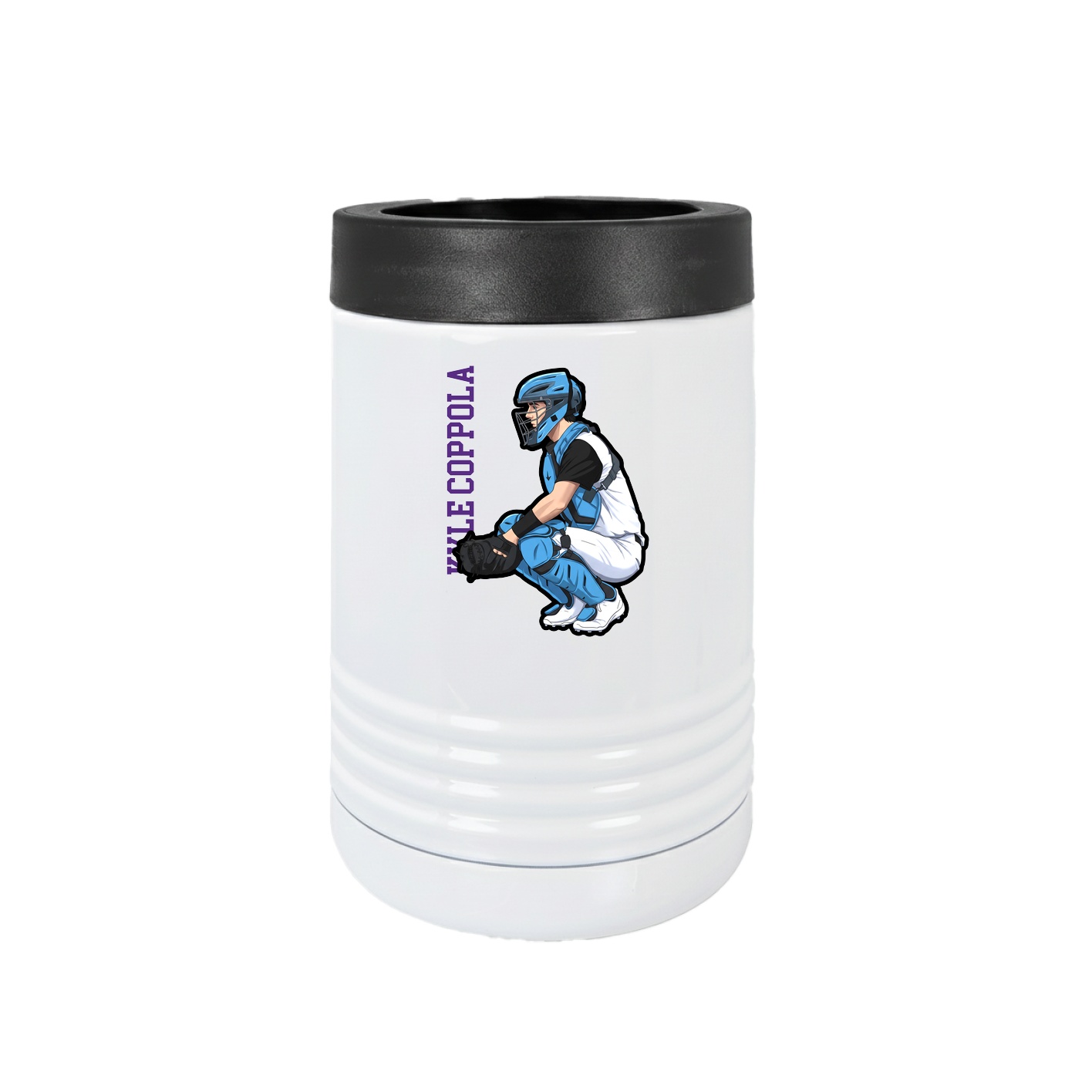 Beverage Holder — Name Vertical in White