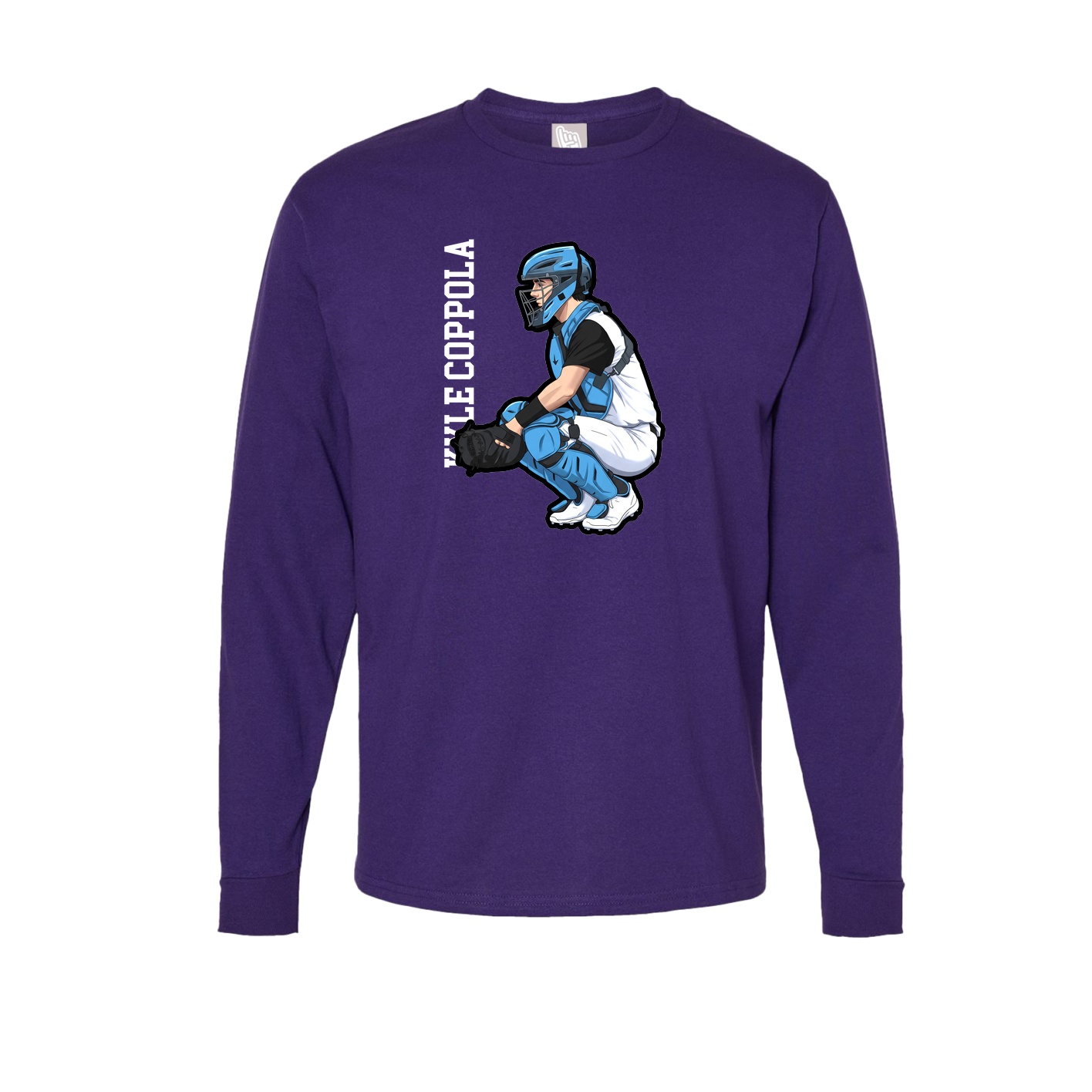 Long Sleeve Tee — Name Vertical in Purple