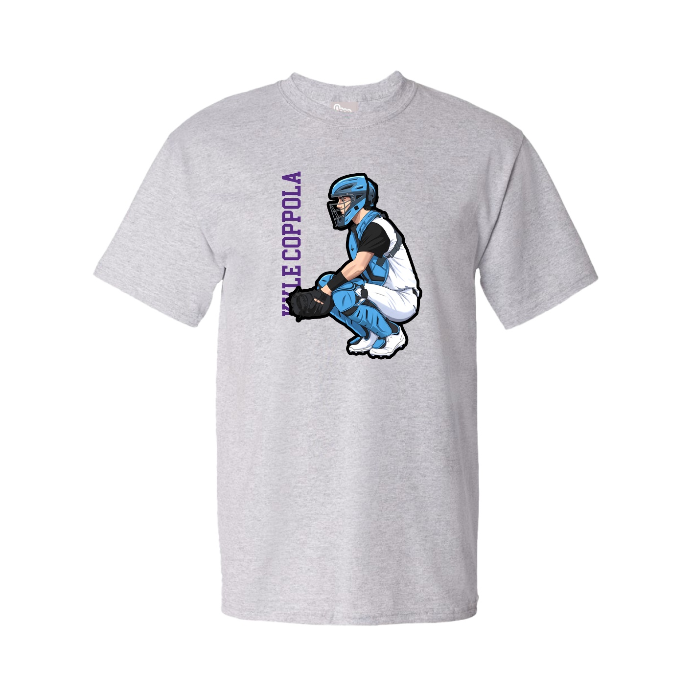 Youth Tee — Name Vertical in Grey