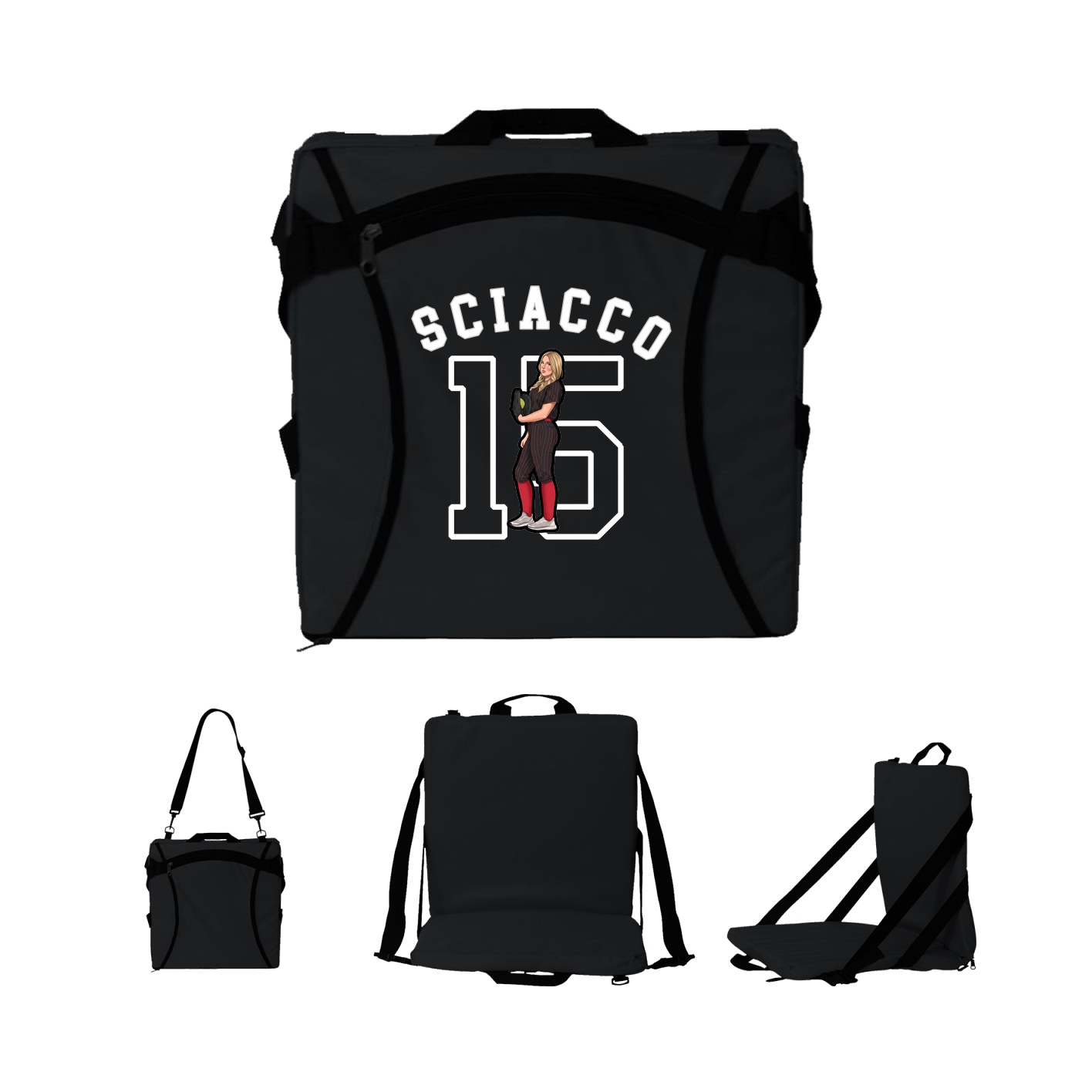 Folding Stadium Seat — Shirsey Arch in Black