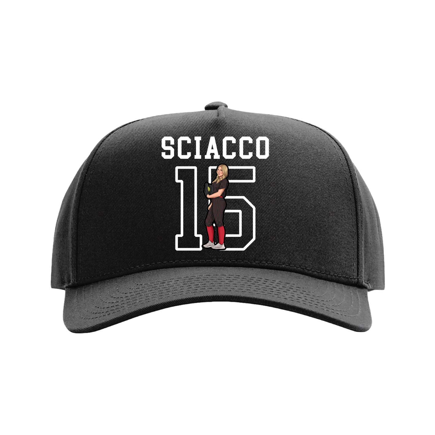 Full Fabric Five-Panel Champ Cap — Shirsey in Black
