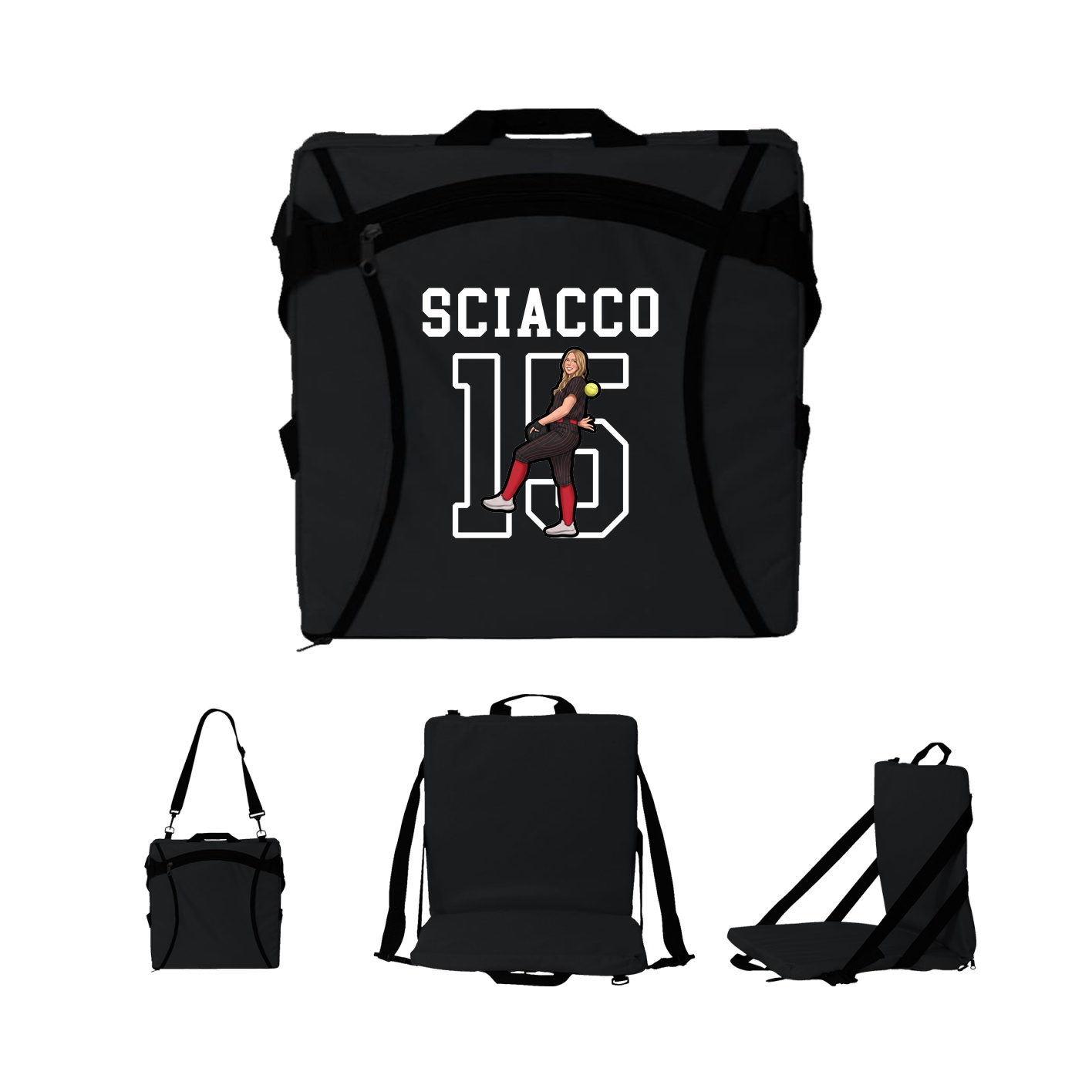 Folding Stadium Seat — Shirsey in Black