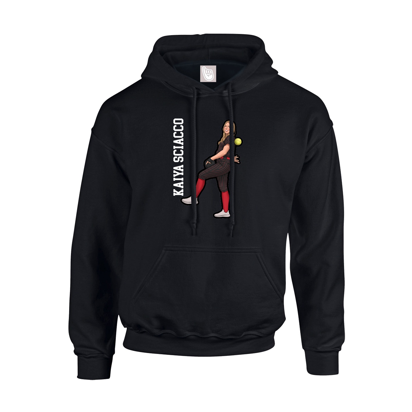 Youth Hoodie — Name Vertical in Black