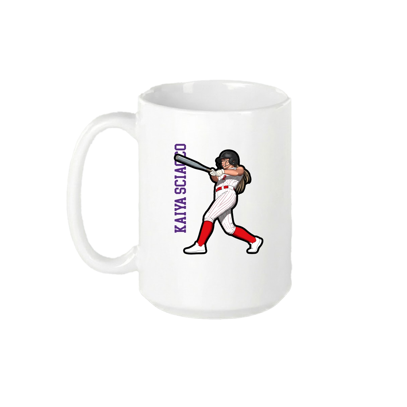 15oz Coffee Mug — Name Vertical in White