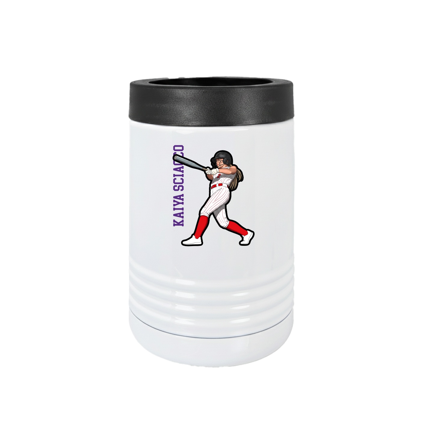 Beverage Holder — Name Vertical in White