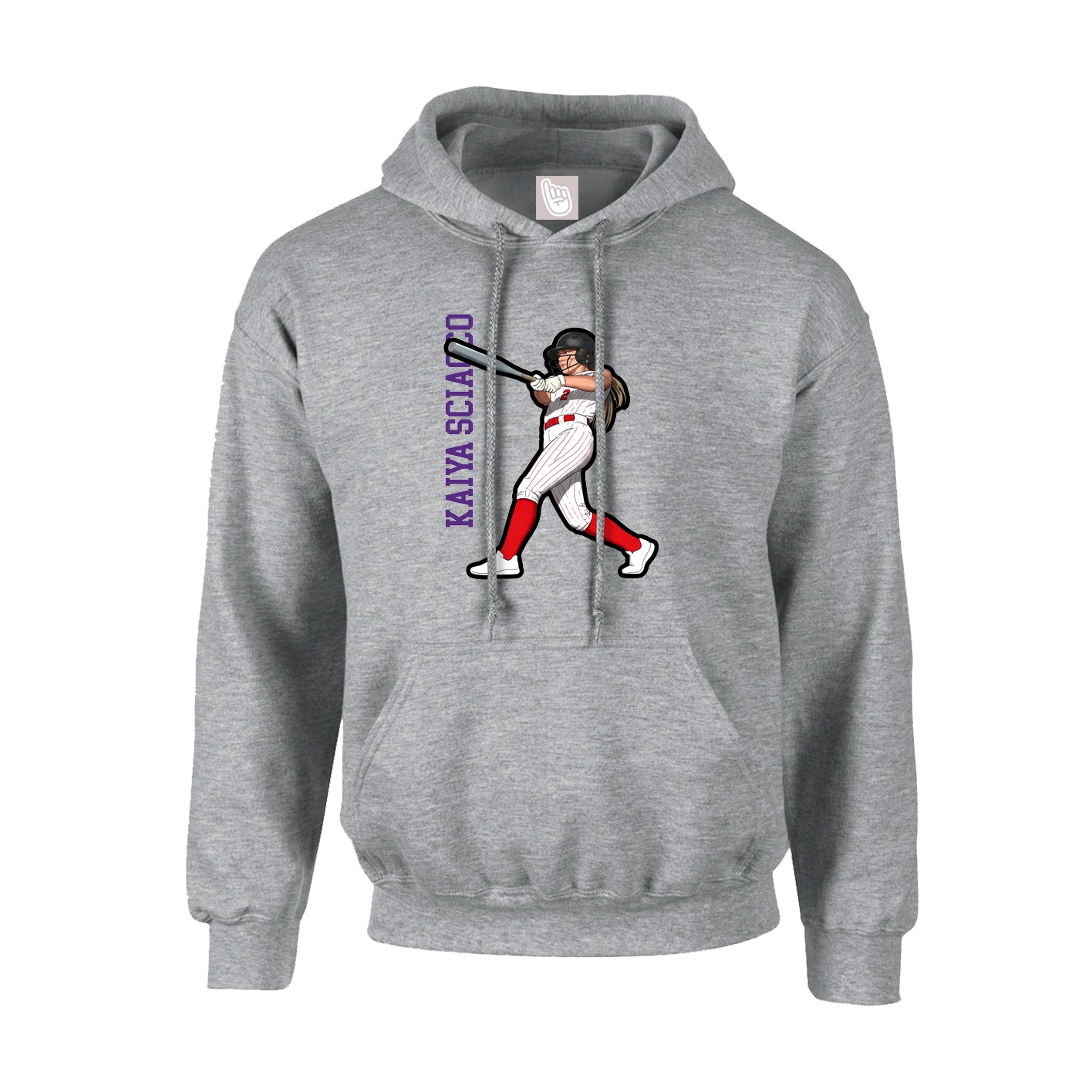 Hoodie — Name Vertical in Grey