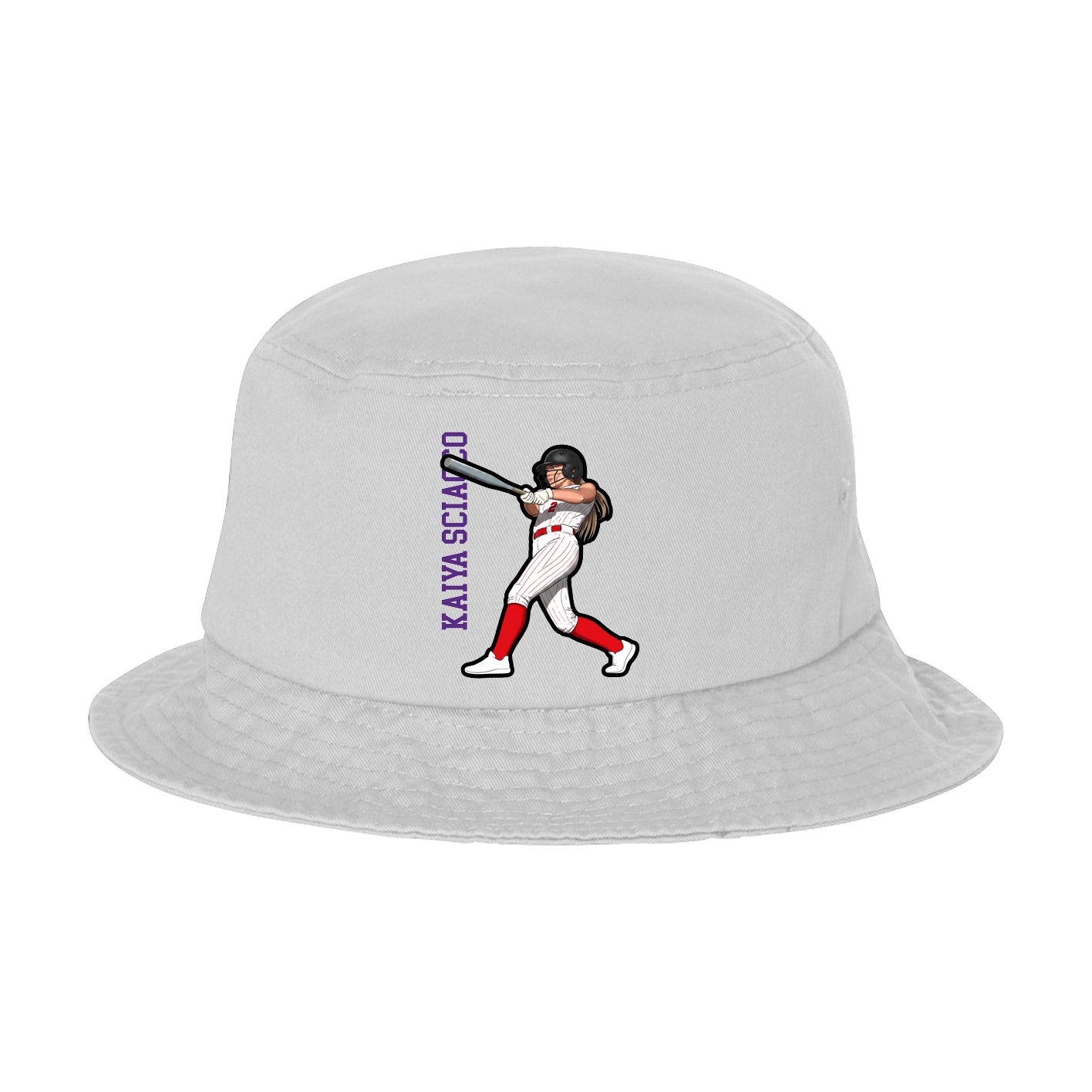 Bucket Cap — Name Vertical in White