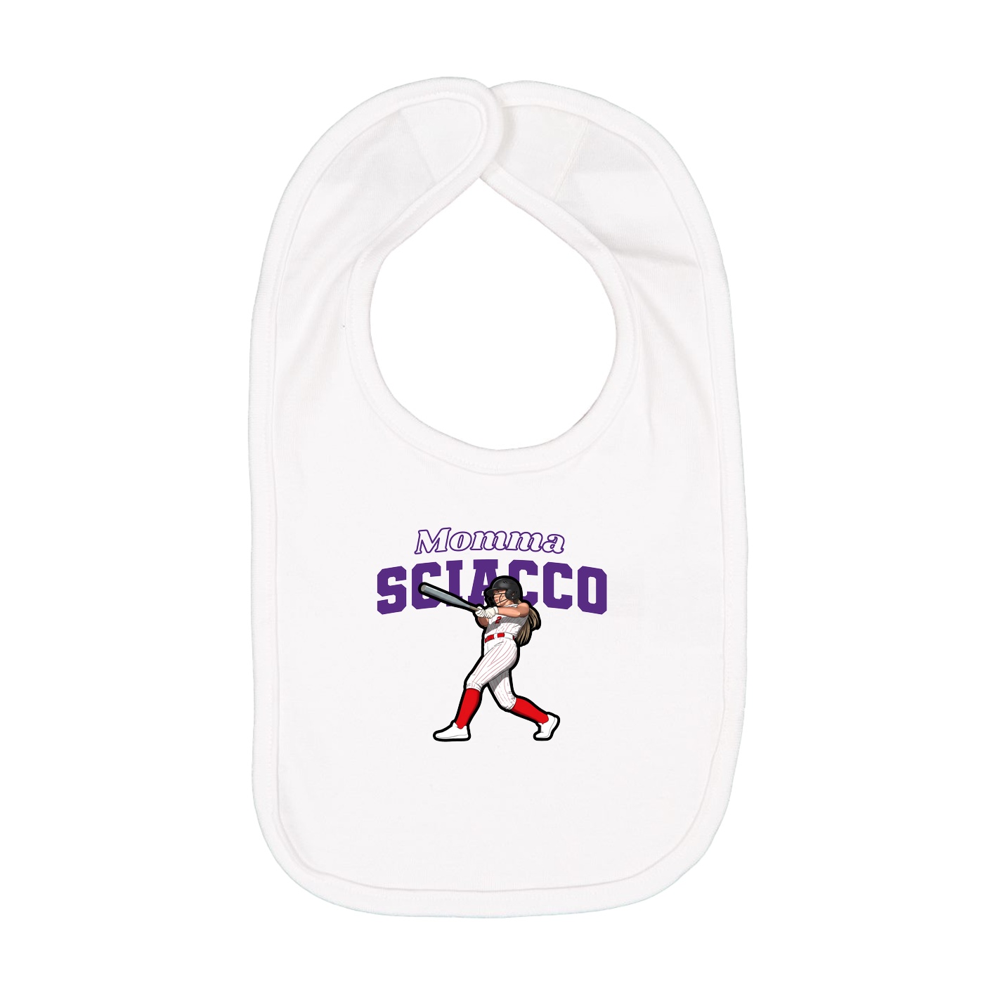 Infant Bib — Mothers Day Block in White