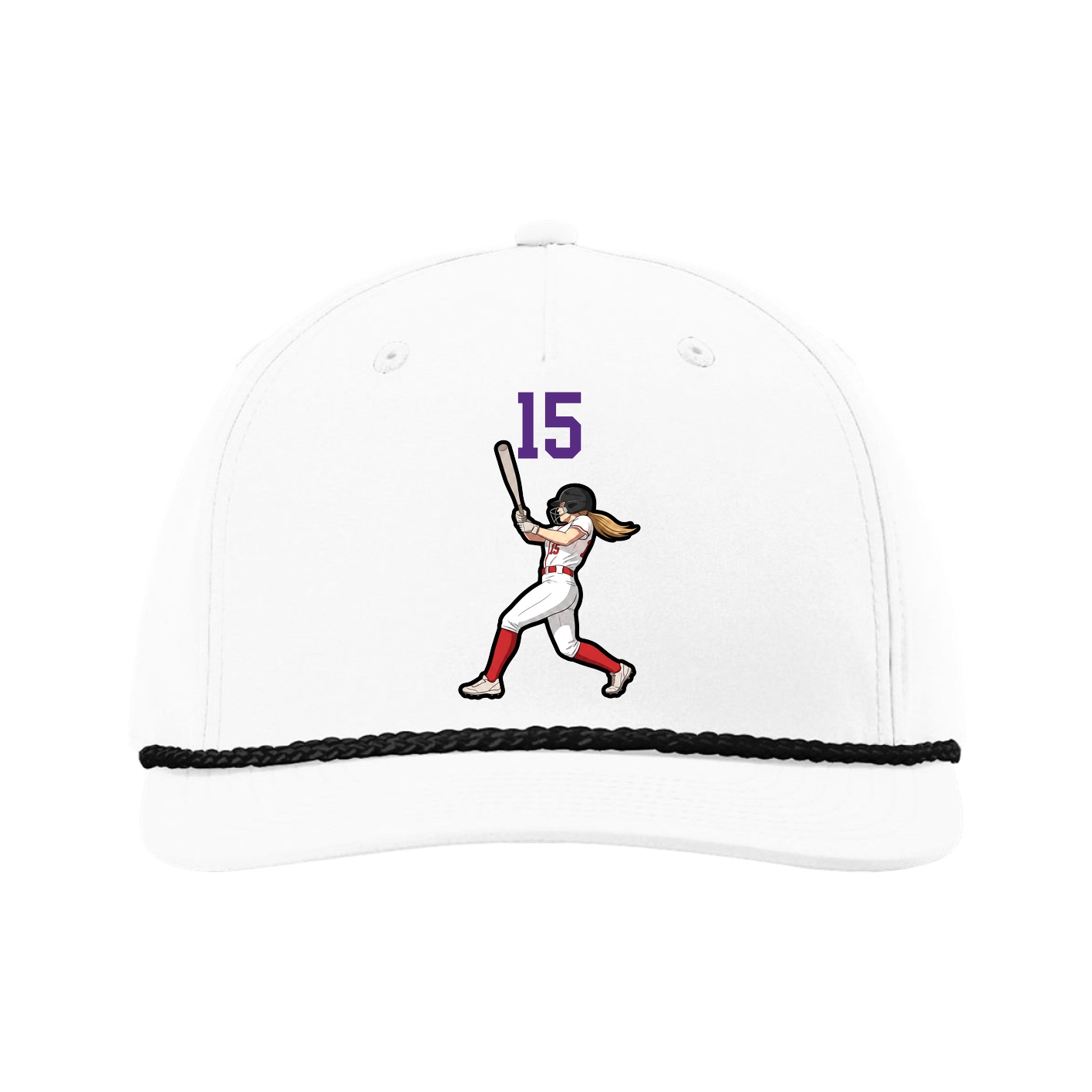 Five-Panel Classic Rope Cap — Number Top in White