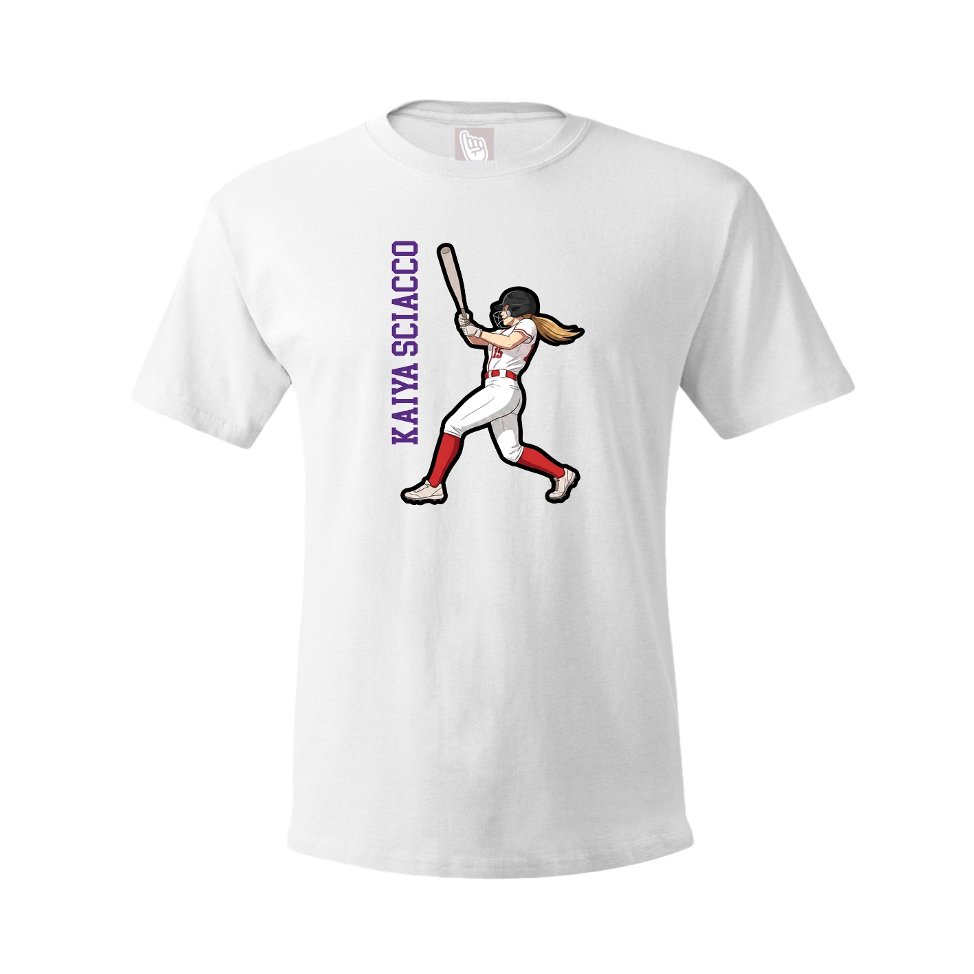 Tee — Name Vertical in White