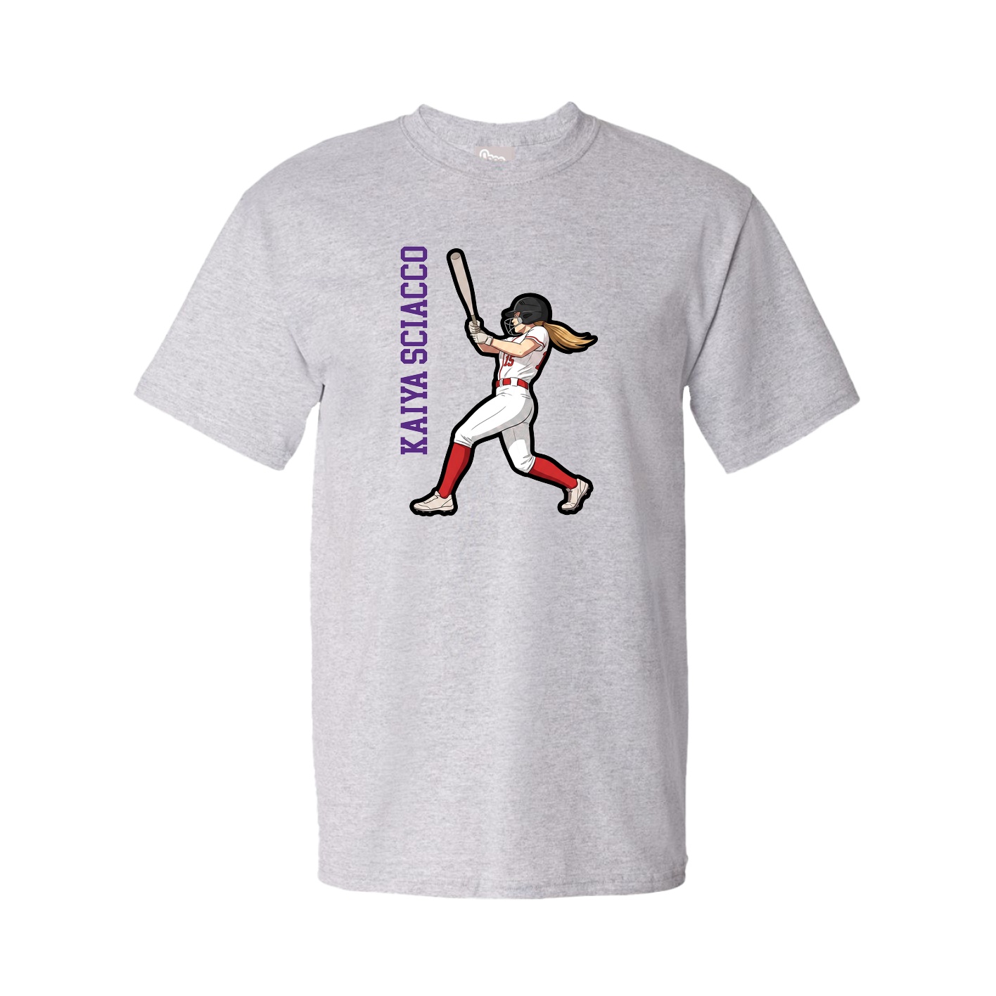 Youth Tee — Name Vertical in Grey