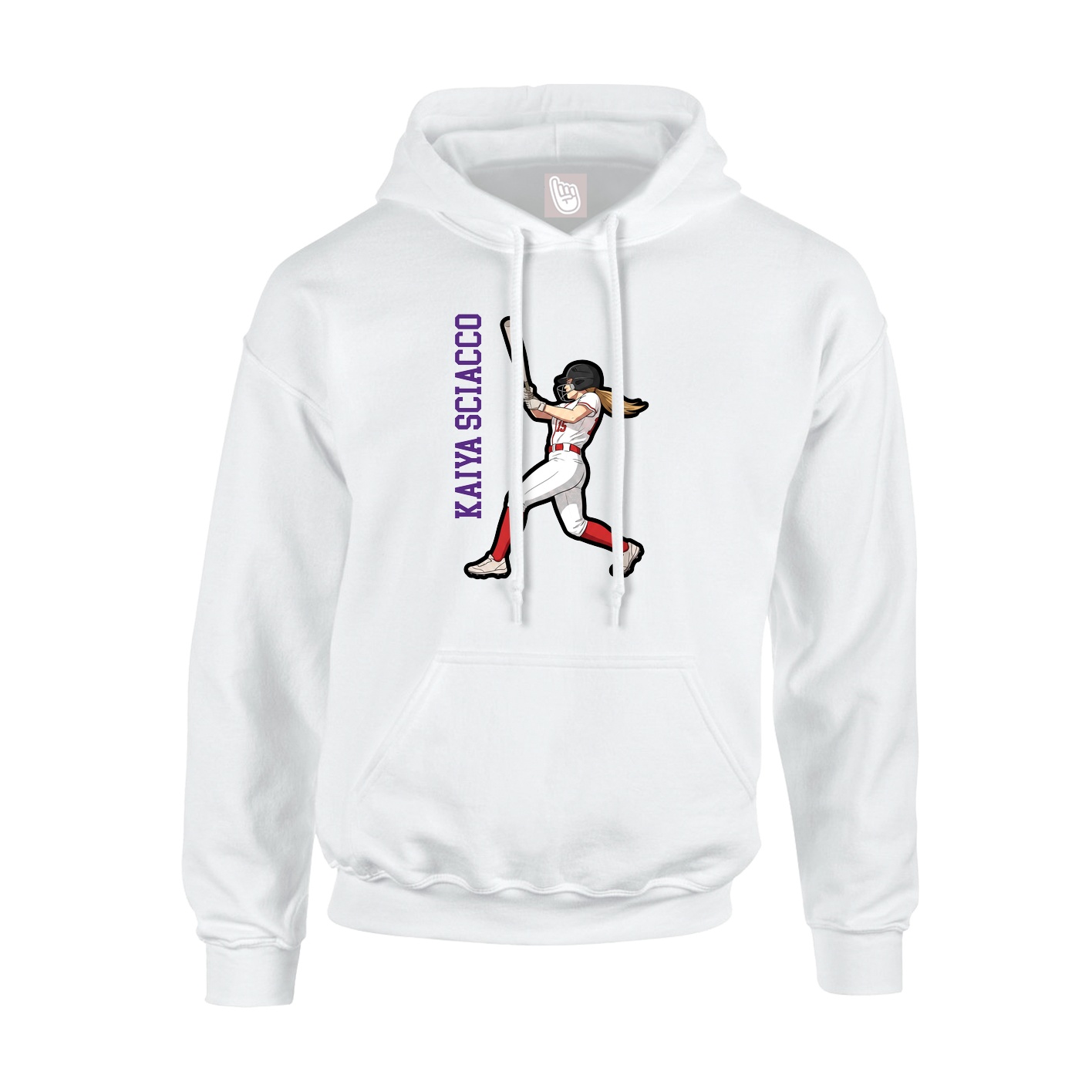 Hoodie — Name Vertical in White