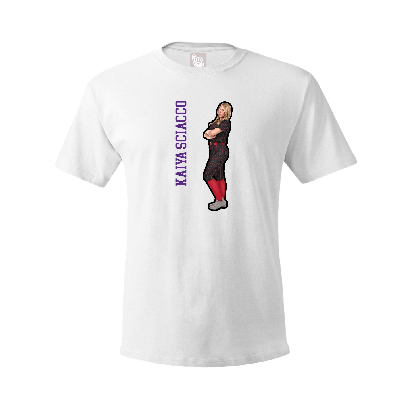 Youth Tee — Name Vertical in White