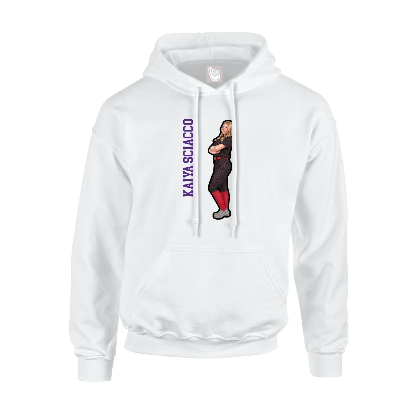 Hoodie — Name Vertical in White