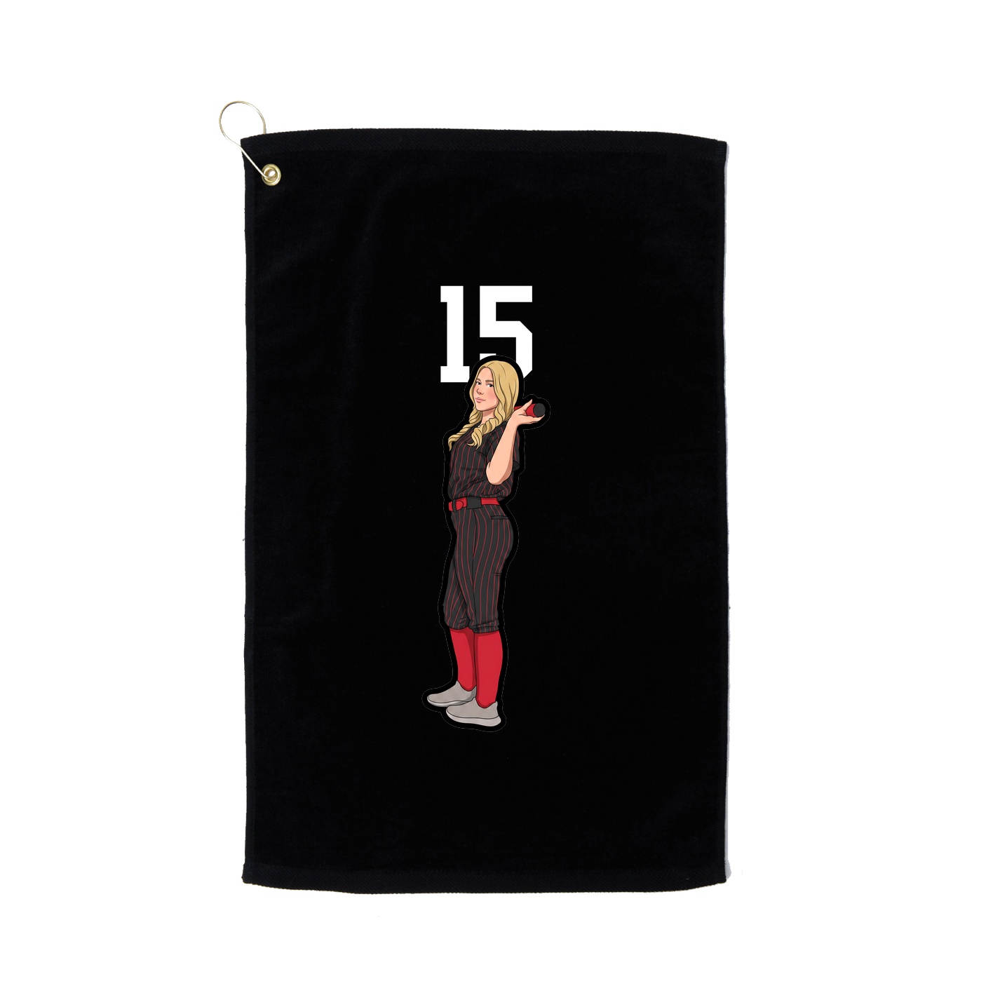 Golf Towel — Number Top in Black