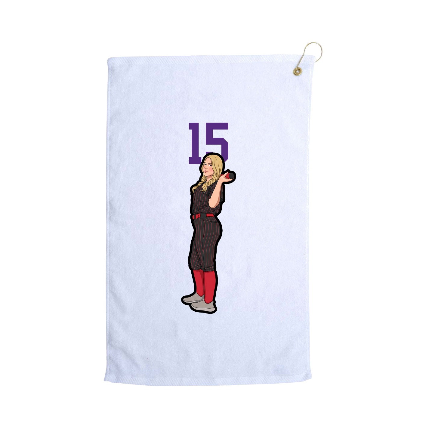 Golf Towel — Number Top in White